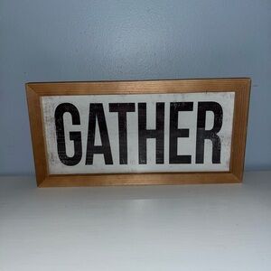 Wooden 'Gather' Wall Sign